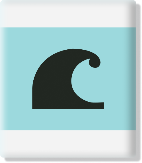 Black wave design on a light blue background with a white border - House of Griff logo